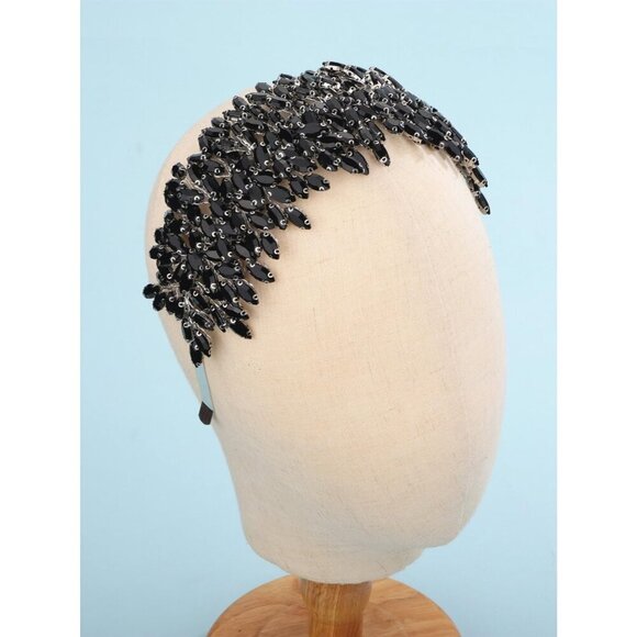 Black Crystal Hair Band for Wedding Prom Bridal Party Accessory main image 6